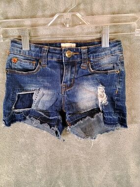Hudson Girls Jeans Distressed Dark Blue Denim Cutoff Shorts Size 7